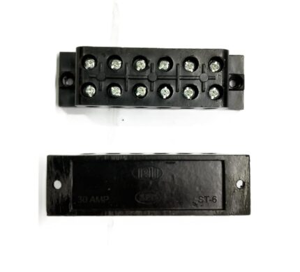 Kalsi Brothers Control Panel 30A 500V AC Bakelite Connector Strip Terminal Blocks High Temp Bakelite Strip Open Type Connectors (6 Way)