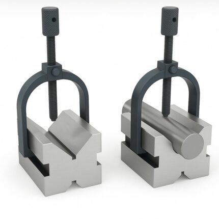 Kalsi Brothers Precision Steel V-Block with Clamp Set – 32x32x40mm Hardened & Ground